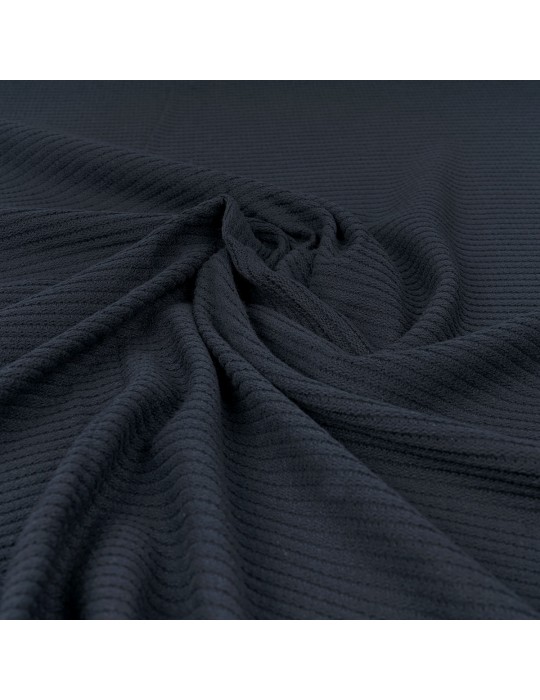 Tissu jersey côtelé uni marine