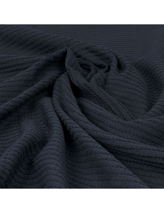 Tissu jersey côtelé uni marine