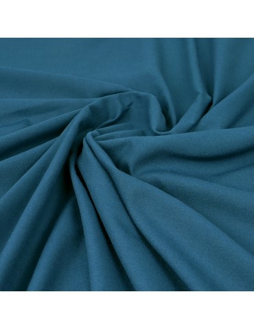Tissu voile coton/polyester bleu pétrole