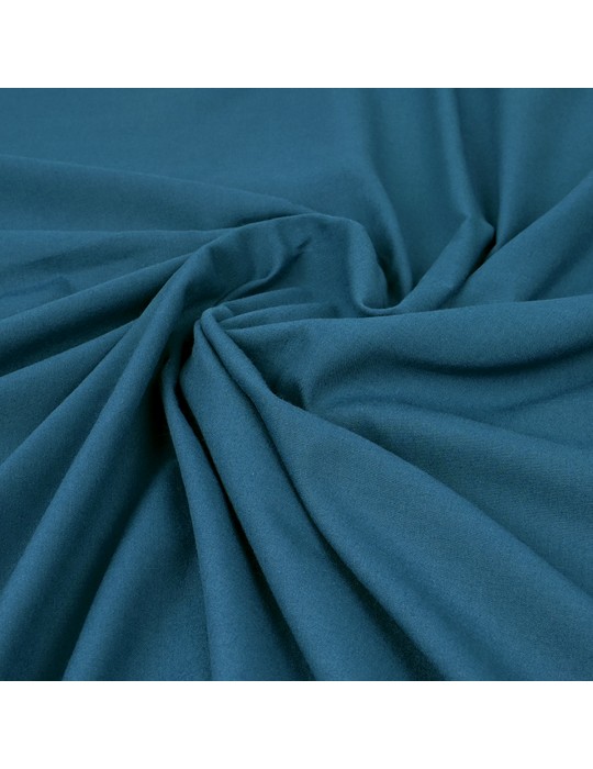 Tissu voile coton/polyester bleu pétrole
