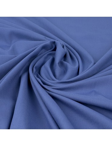 Tissu voile coton/polyester bleu