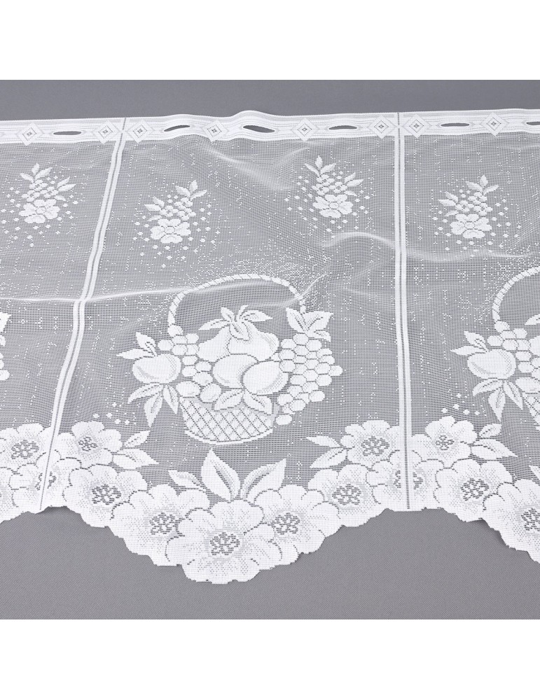 Rideau brise bise panier de fruits blanc Rideau brise bise panier de fruits blanc
