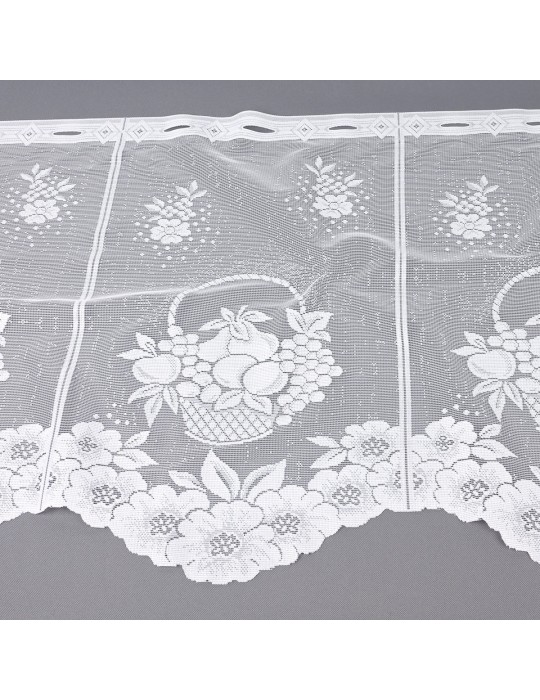 Rideau brise bise panier de fruits blanc