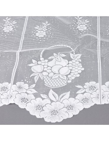 Rideau brise bise panier de fruits blanc