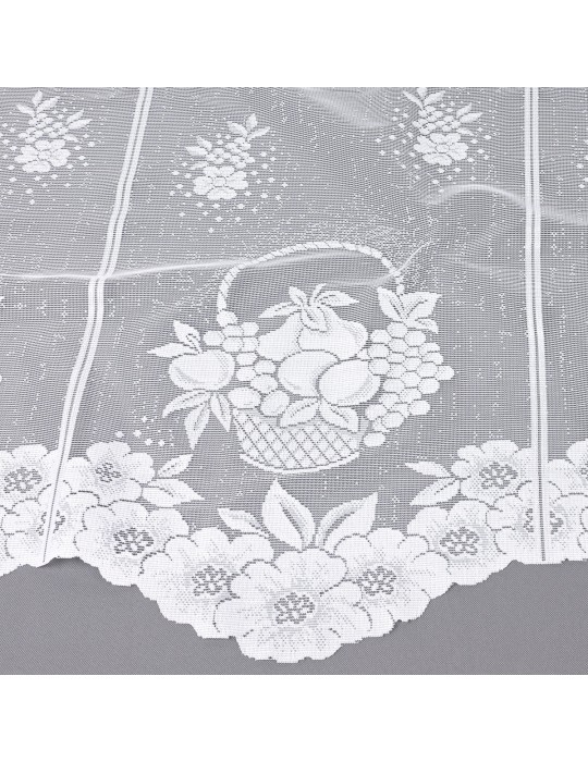 Rideau brise bise panier de fruits blanc