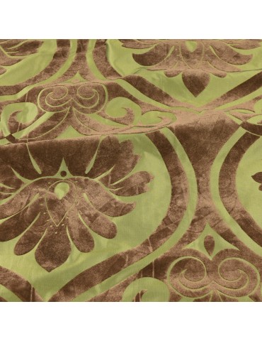Coupon taffetas floqué velours vert 300 x 145 cm