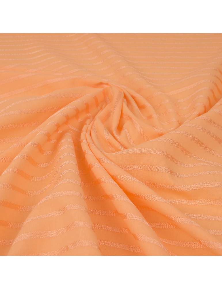 Tissu coton rayé abricot