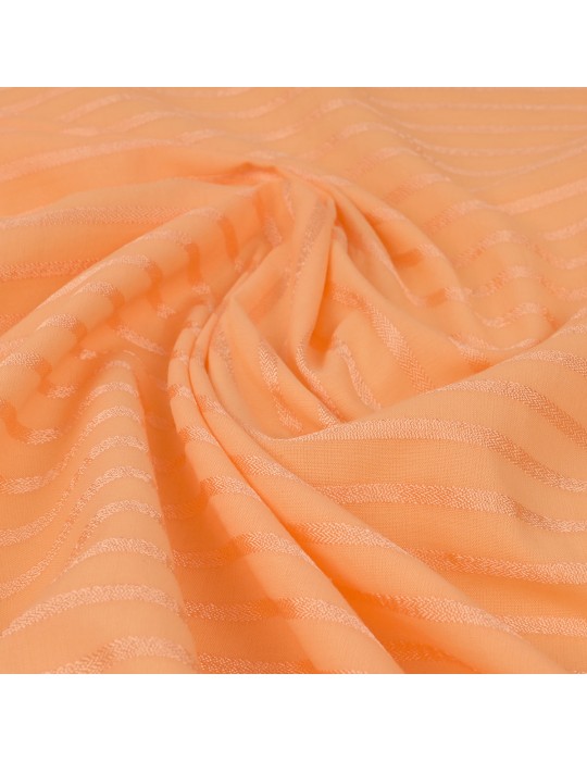 Tissu coton rayé abricot