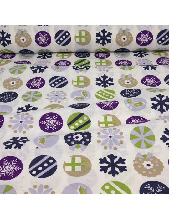 Tissu d'ameublement flocons grande largeur blanc