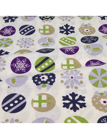 Tissu d'ameublement flocons grande largeur blanc