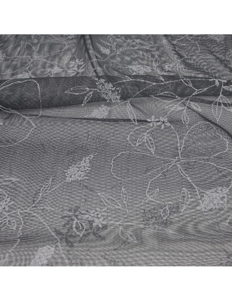 Tissu résille uni noir