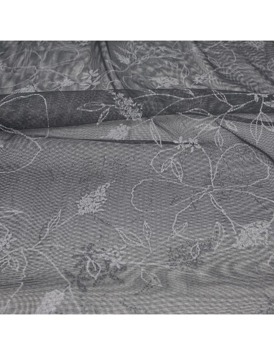 Tissu résille uni noir