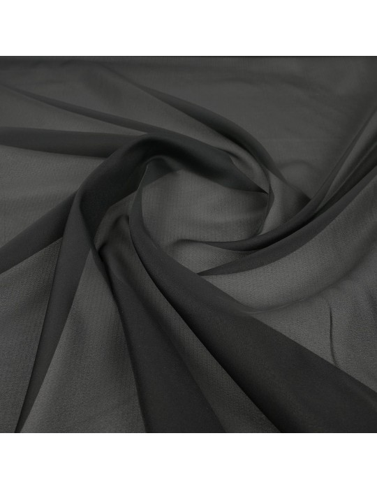 Tissu voile polyester noir