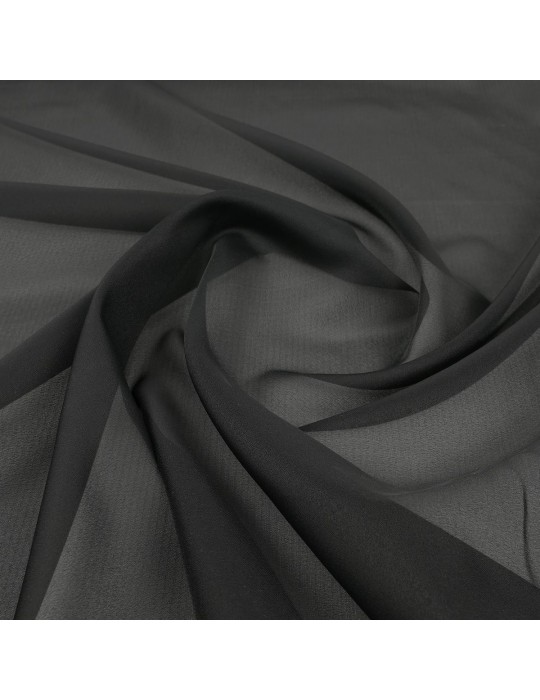 Tissu voile polyester noir