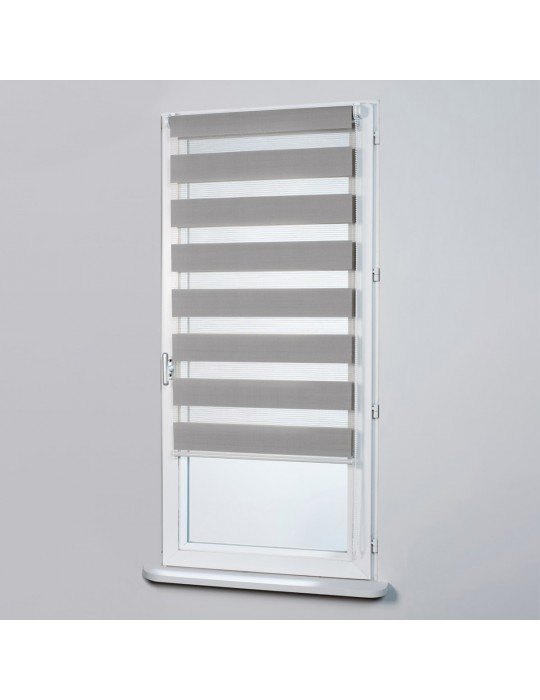 Store enrouleur jour/nuit gris 87 x 170 cm