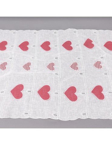 Voilage modulable cœur rouge 65 cm