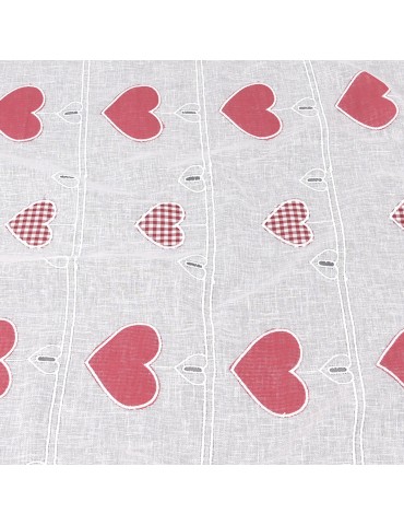 Voilage modulable cœur rouge 65 cm