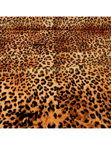 Tissu velours jaguar brun