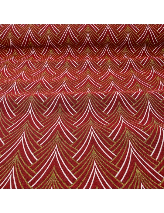 Tissu jacquard art déco bordeaux