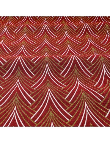Tissu jacquard art déco bordeaux