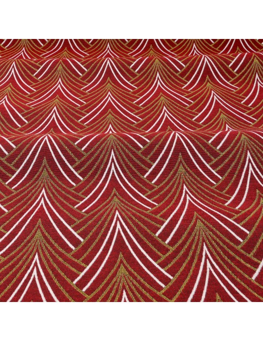 Tissu jacquard art déco bordeaux