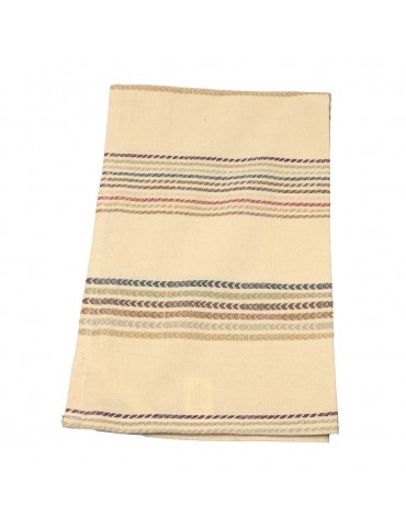 Torchon 100 % coton 45 x 70 cm rayure beige