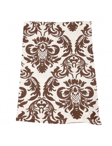 Torchon 100 % coton 45 x 70 cm blanc/marron