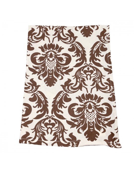 Torchon 100 % coton 45 x 70 cm blanc/marron