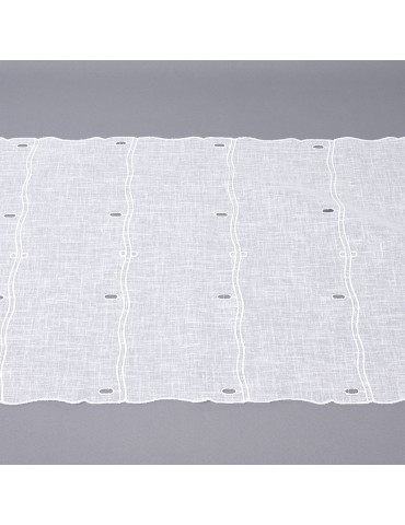 Voilage modulable aspect lin blanc 45 cm