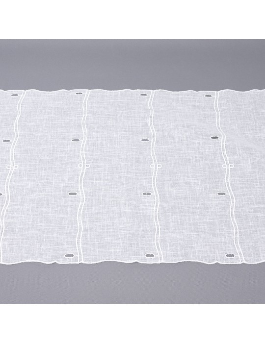 Voilage modulable aspect lin blanc 45 cm