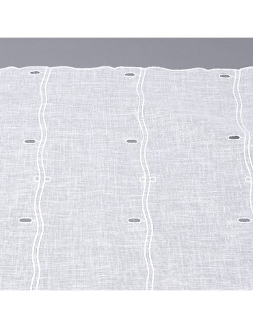 Voilage modulable aspect lin blanc 45 cm