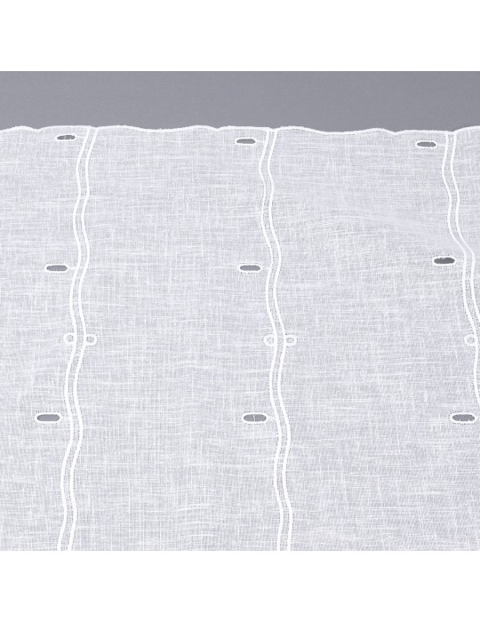 Voilage modulable aspect lin blanc 45 cm