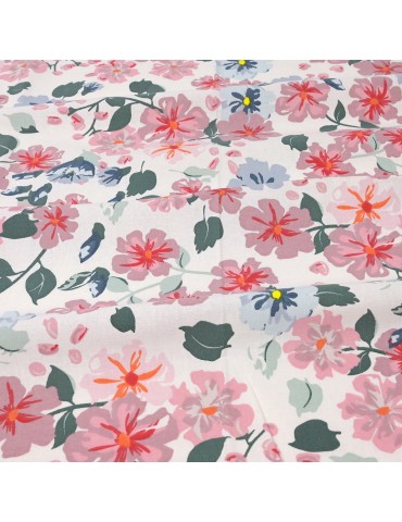 Coupon 100 % coton floral 50 x 150 cm