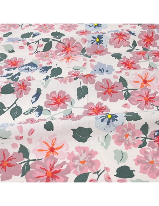 Coupon 100 % coton floral 50 x 150 cm