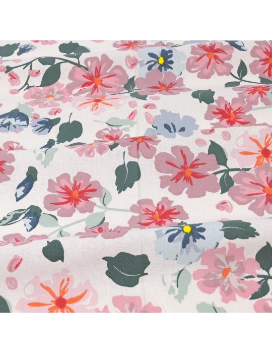 Coupon 100 % coton floral 50 x 150 cm