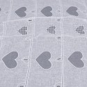 Voilage modulable cœurs gris 68 cm