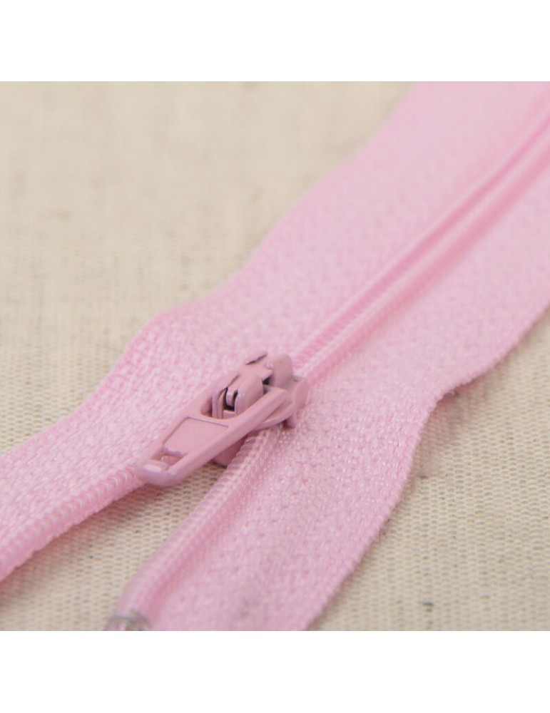 Fermeture fine polyester 35 cm rose
