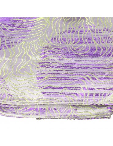 Rideau faux lin à ruflette 280 x 260 cm violet/vert