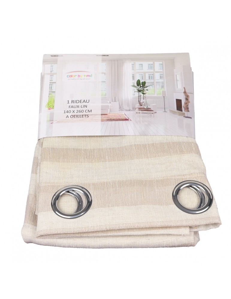 Rideau faux lin 140 x 260 cm taupe Rideau faux lin 140 x 260 cm taupe