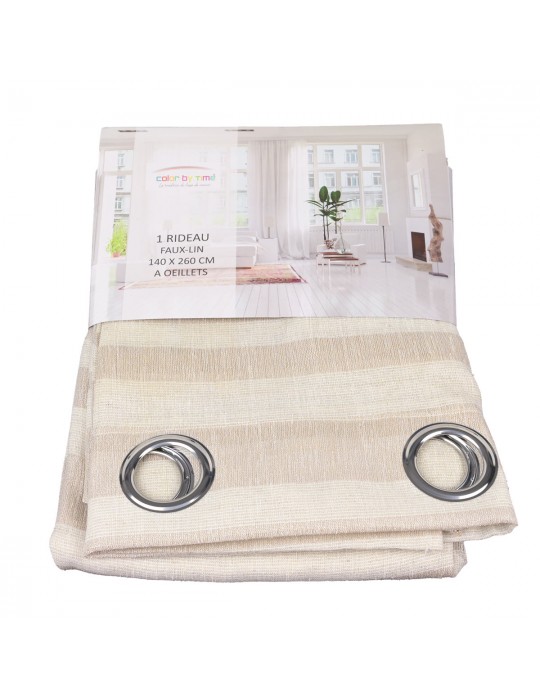 Rideau faux lin 140 x 260 cm taupe