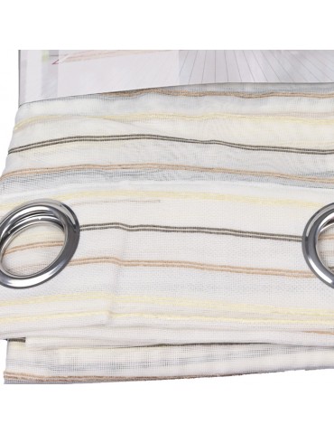 Rideau faux lin 140 x 260 cm rayures