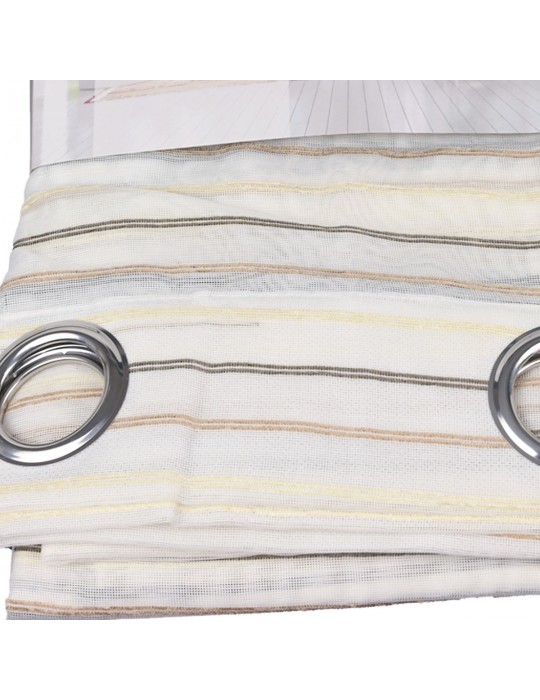 Rideau faux lin 140 x 260 cm rayures