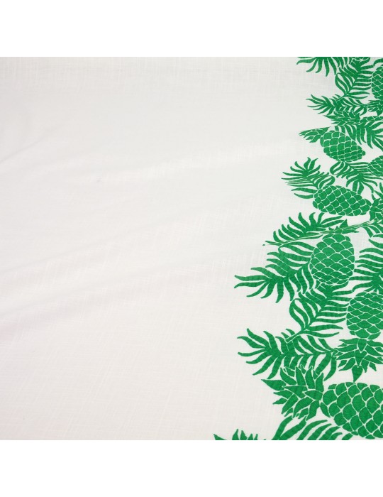 Tissu cretonne ananas blanc