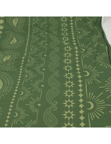 Tissu viscose géométrique vert
