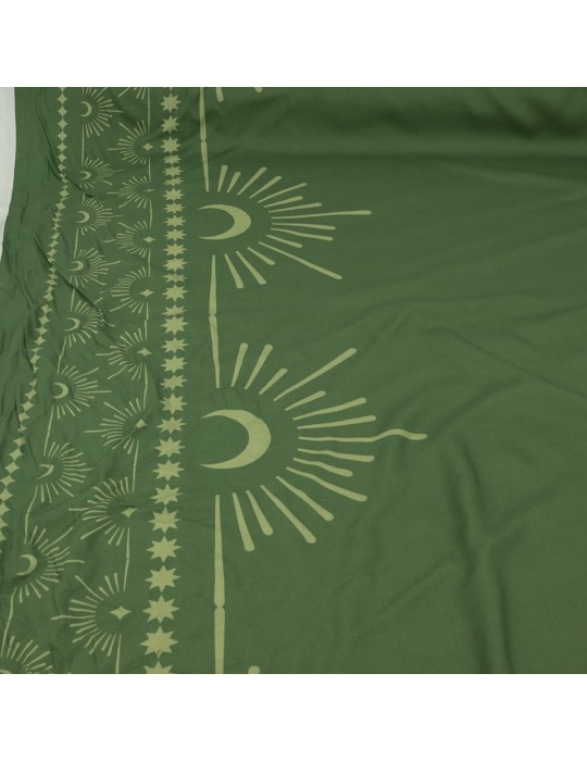 Tissu viscose géométrique vert