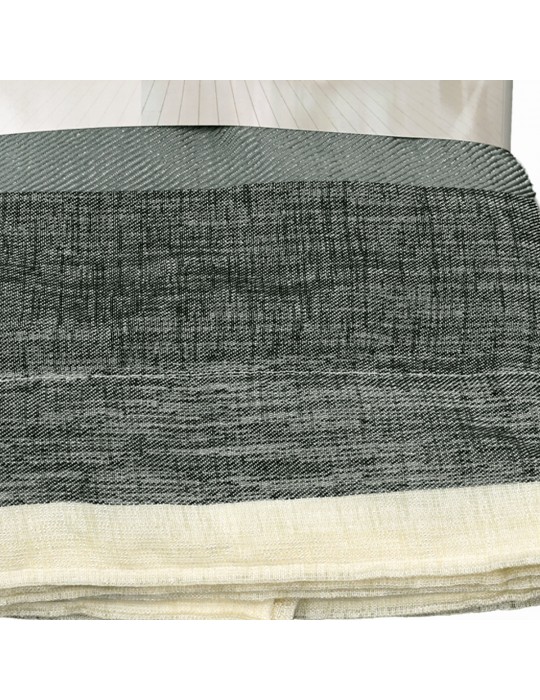 Rideau faux lin à ruflette 280 x 260 cm noir/vert