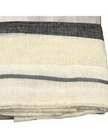 Rideau faux lin à ruflette 280 x 260 cm écru