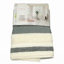 Rideau faux lin à ruflette 280 x 260 cm écru/vert Rideau faux lin à ruflette 280 x 260 cm écru/vert