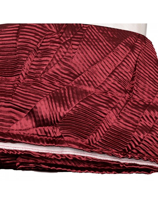 Rideau faux lin à ruflette 280 x 260 cm bordeaux