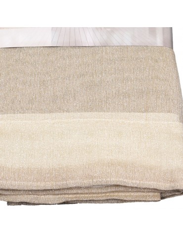 Rideau faux lin à ruflette 280 x 260 cm pailleté